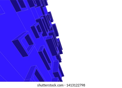 architecture building 3d, vector illustration