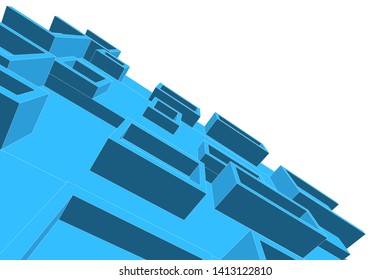 architecture building 3d, vector illustration