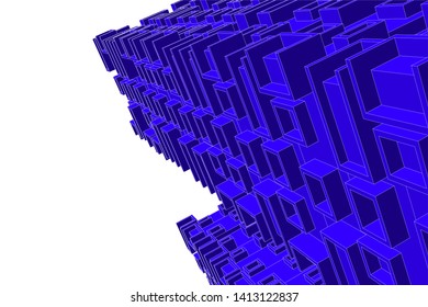 architecture building 3d, vector illustration