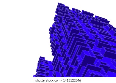 architecture building 3d, vector illustration