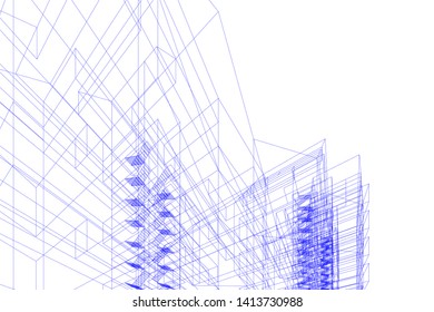 architecture building 3d, vector illustration