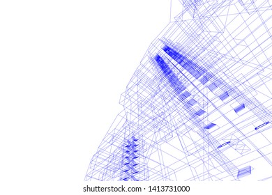 architecture building 3d, vector illustration