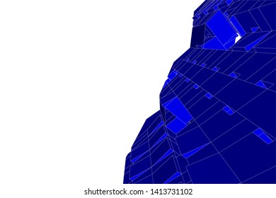 architecture building 3d, vector illustration