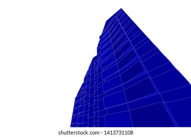 architecture building 3d, vector illustration