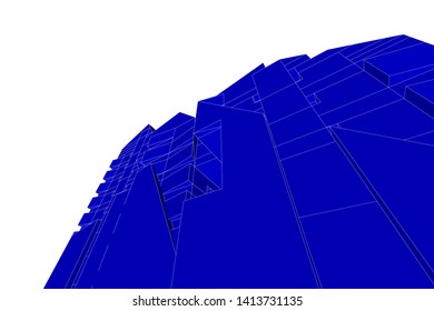 architecture building 3d, vector illustration