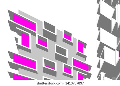 architecture building 3d, vector illustration