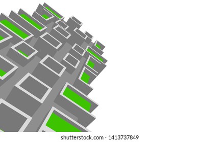 architecture building 3d, vector illustration