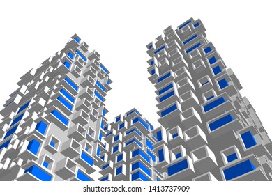 architecture building 3d, vector illustration