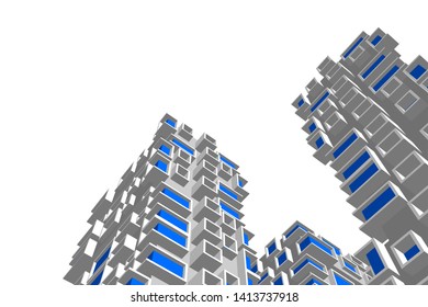 architecture building 3d, vector illustration