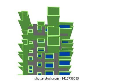 architecture building 3d, vector illustration