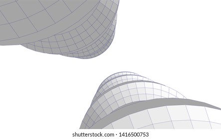 architecture building 3d vector illustration