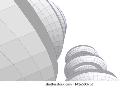 architecture building 3d vector illustration