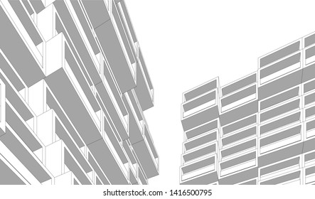 architecture building 3d vector illustration