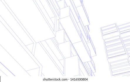 architecture building 3d vector illustration