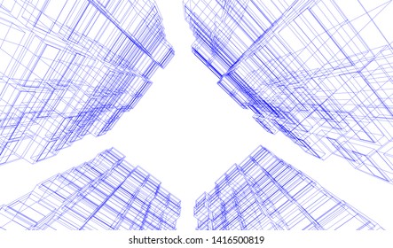 architecture building 3d vector illustration