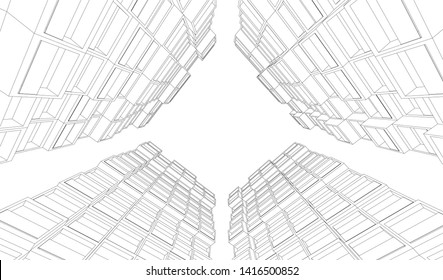 architecture building 3d vector illustration