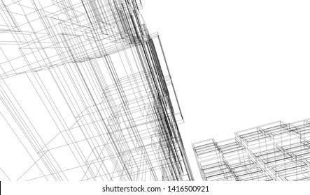 architecture building 3d vector illustration