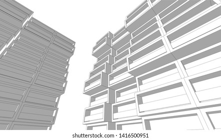 architecture building 3d vector illustration