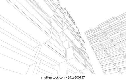 architecture building 3d vector illustration