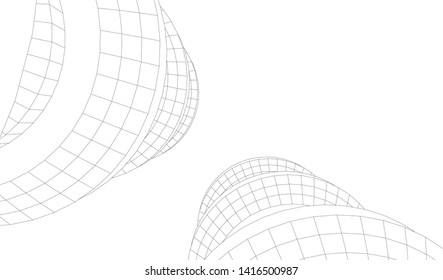 architecture building 3d vector illustration