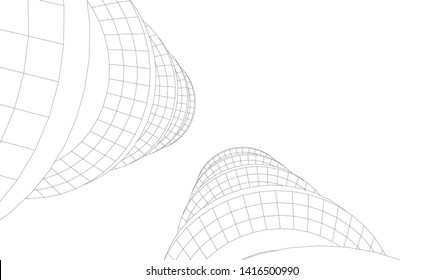 architecture building 3d vector illustration