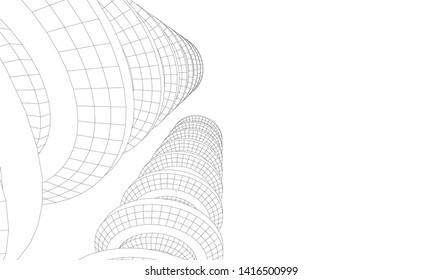 architecture building 3d vector illustration