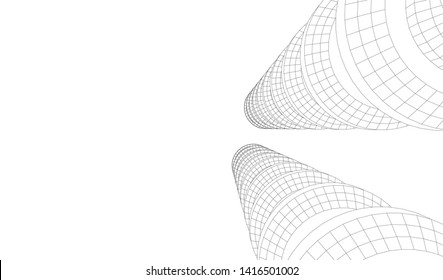 architecture building 3d vector illustration