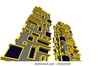  architecture building  3d vector illustration