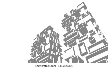  architecture building  3d vector illustration