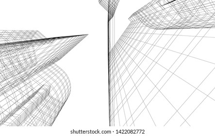 architecture building 3d vector illustration