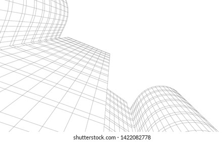 architecture building 3d vector illustration
