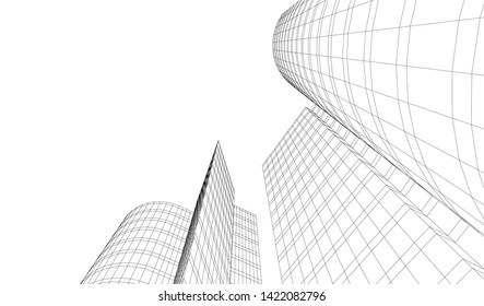 architecture building 3d vector illustration