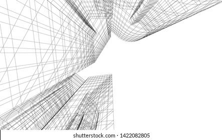 architecture building 3d vector illustration