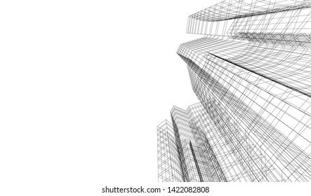 architecture building 3d vector illustration