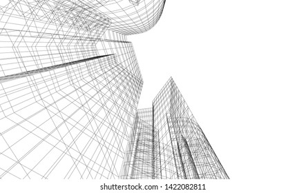 architecture building 3d vector illustration