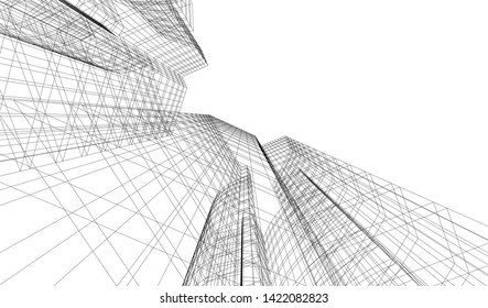 architecture building 3d vector illustration