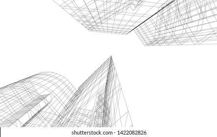 architecture building 3d vector illustration