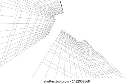 architecture building 3d vector illustration