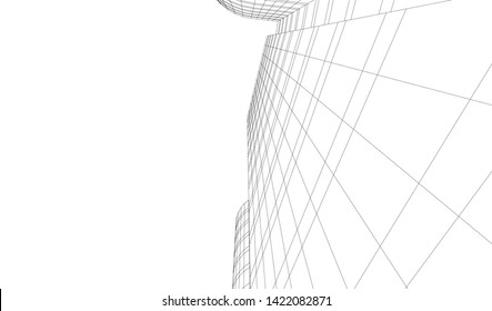 architecture building 3d vector illustration