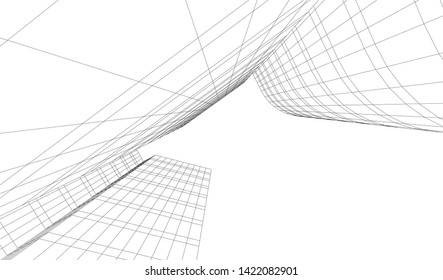 architecture building 3d vector illustration