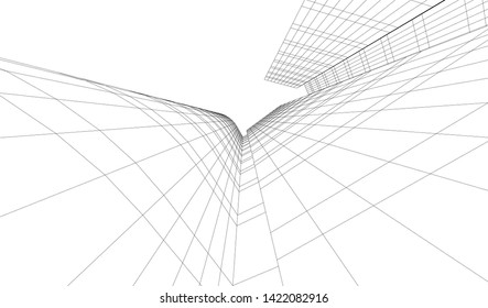 architecture building 3d vector illustration