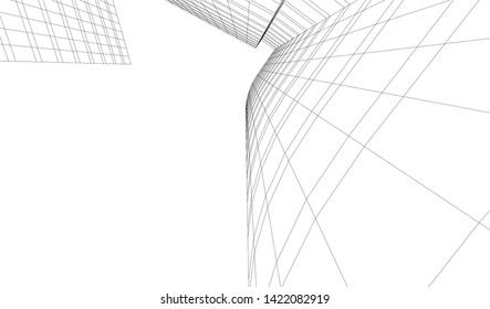architecture building 3d vector illustration