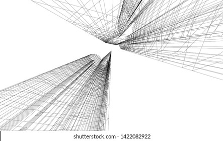 architecture building 3d vector illustration
