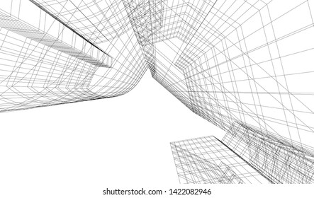 architecture building 3d vector illustration