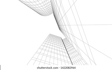 architecture building 3d vector illustration