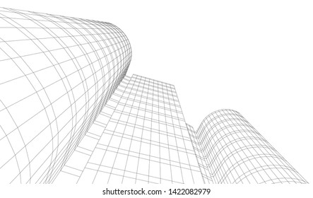architecture building 3d vector illustration