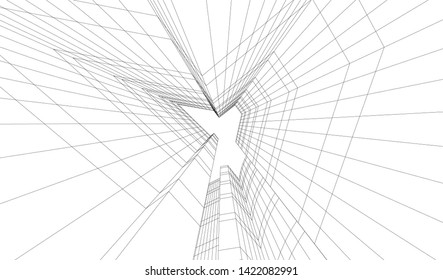 architecture building 3d vector illustration