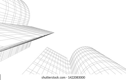 architecture building 3d vector illustration
