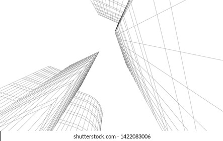 architecture building 3d vector illustration
