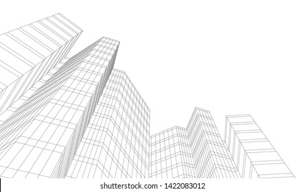 architecture building 3d vector illustration